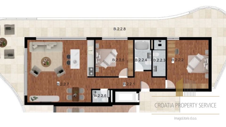 Luxury apartment with garden, first line by the beach in the vicinity of Trogir!