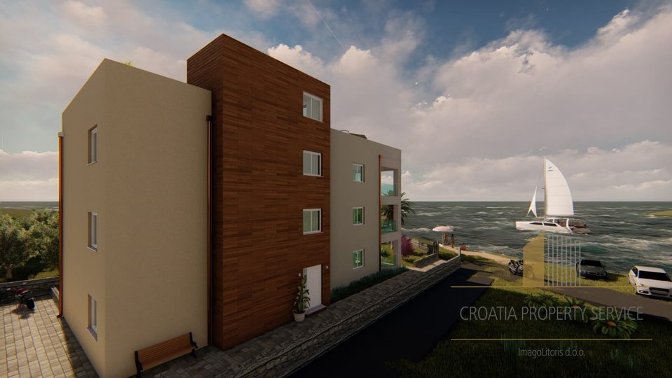 A RESIDENTIAL BUILDING WITH THREE LUXURIOUS APARTMENTS IN BUILDING UNDER CONSTRUCTION! FIRST ROW TO THE SEA IN SUKOŠAN!